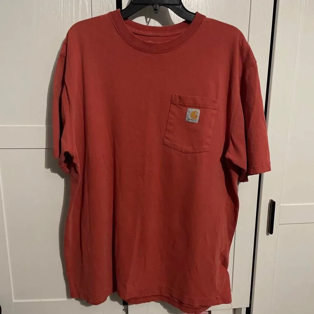 Carhartt Men's Orange and Pink T-shirt